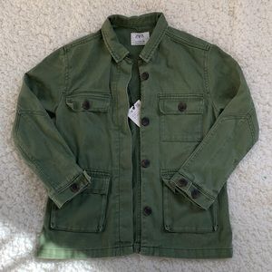 Zara utility jacket in olive green